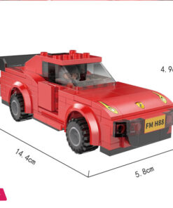 Red Classic Car Building Blocks Kit - Gift For Classic Car Lovers - 176 Pcs - Image 2