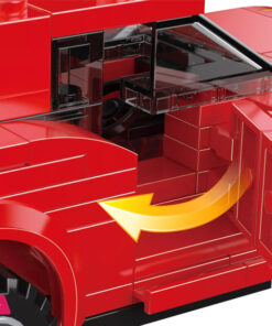 Red Classic Car Building Blocks Kit - Gift For Classic Car Lovers - 176 Pcs - Image 4