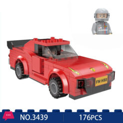 Red Classic Car Building Blocks Kit - Gift for Classic Car Lovers - 176 Pcs