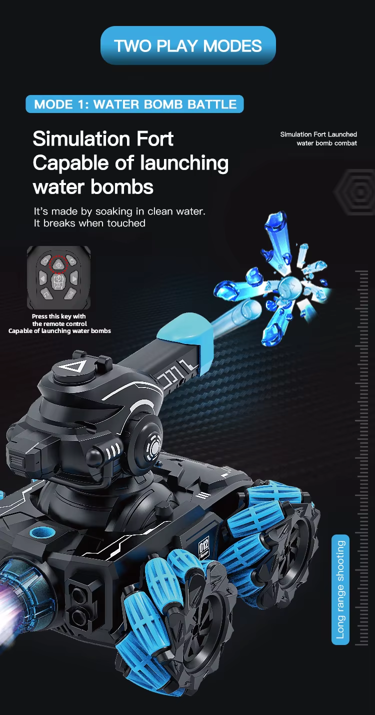 Remote Control Tank Water Bomb Four-Wheel Drive Off-Road Remote Control Tank