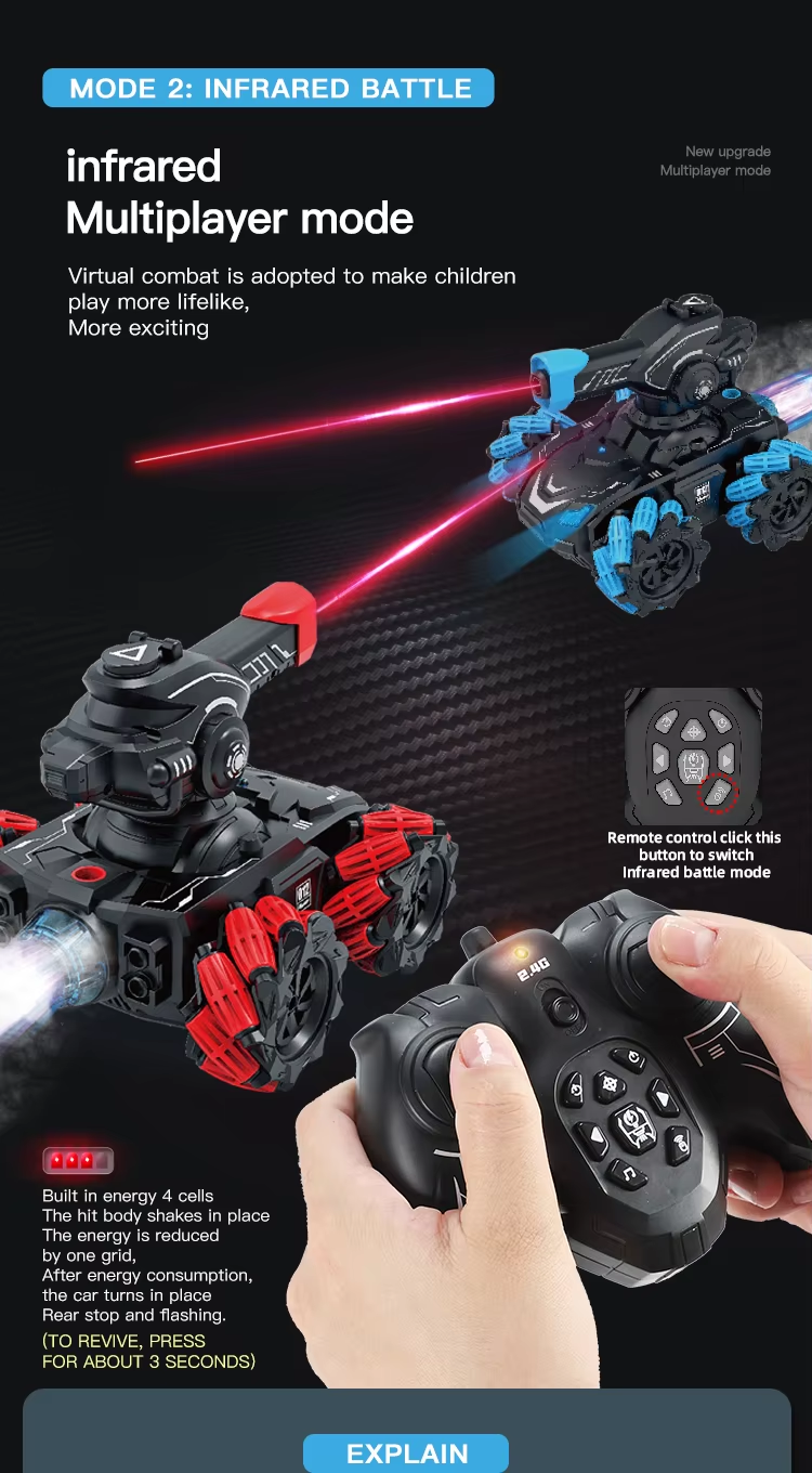 Remote Control Tank Water Bomb Four-Wheel Drive Off-Road Remote Control Tank