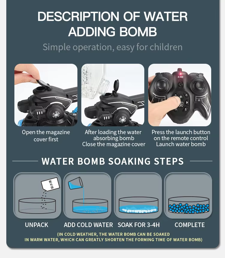 Remote Control Tank Water Bomb Four-Wheel Drive Off-Road Remote Control Tank