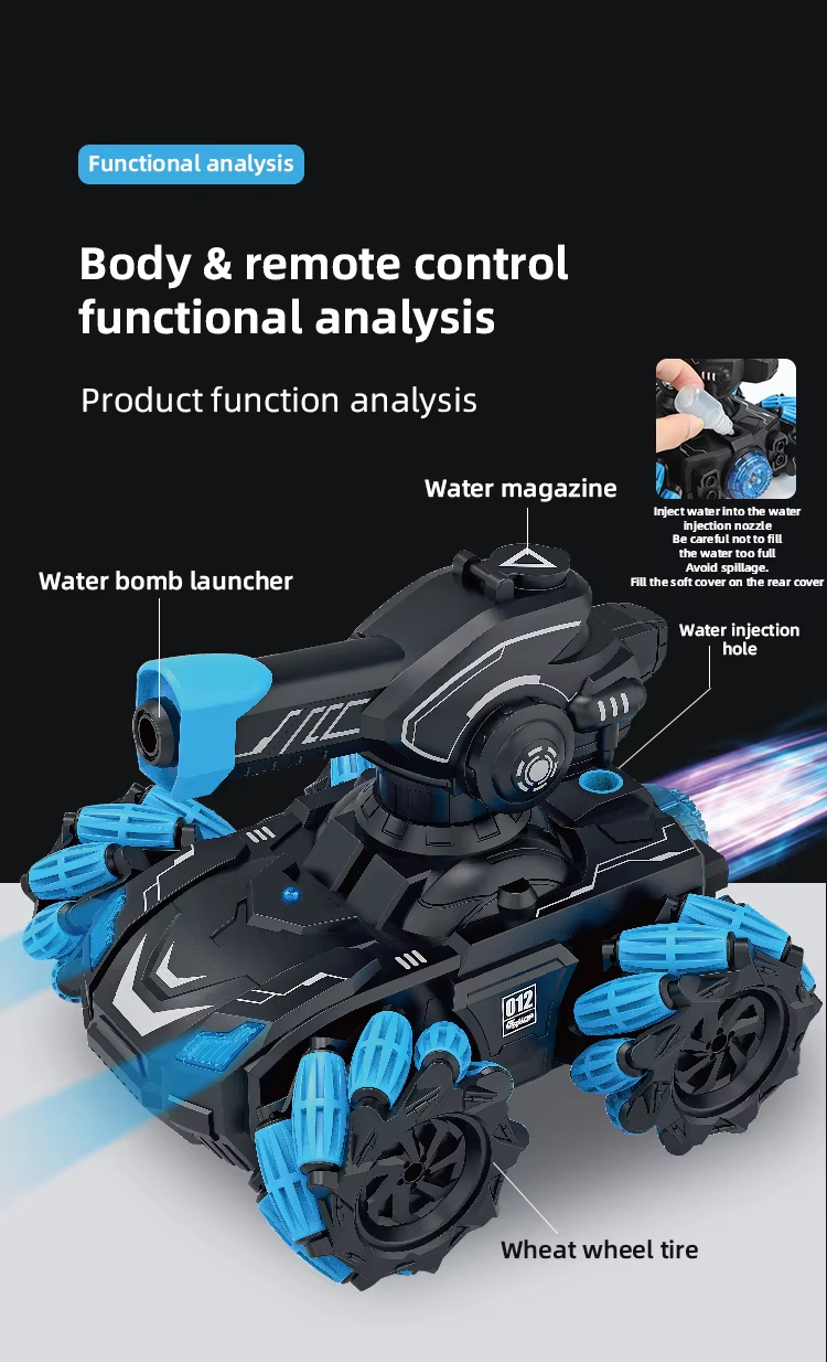 Remote Control Tank Water Bomb Four-Wheel Drive Off-Road Remote Control Tank