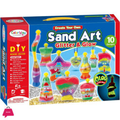 Sand Art Bottle Kids Craft DIY Hobby Creative Toys 8X Sand Art Bottles, 2X Pendant Bottles, 8X Bright Color Sand, 2X Glow in The Dark Sand