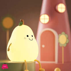 Silicone Cute Cartoon Pear Shaped Pat Light Bedroom Lamp Soft Rechargeable Night Light