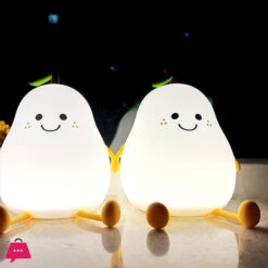 Silicone Cute Cartoon Pear Shaped Pat Light Bedroom Lamp Soft Rechargeable Night Light