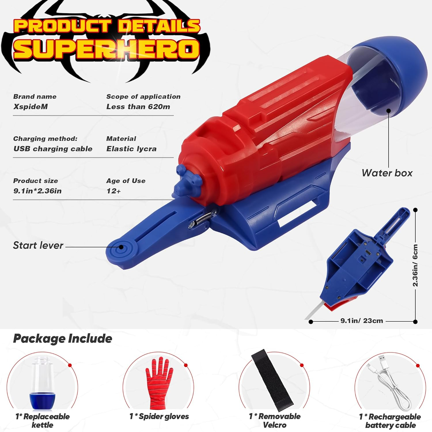 Spider-Man Water Gun For Kids Web Shooters Toy Wrist Launcher With Glove, Water Pistol 14 Spider-Man Water Gun For Kids Web Shooters Toy Wrist Launcher With Glove, Water Pistol