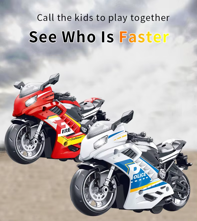 Toy Motorcycle - Press And Go Toy Car With Sound And Light Toy