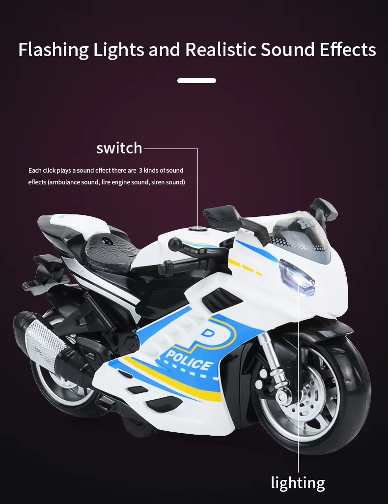 Toy Motorcycle - Press And Go Toy Car With Sound And Light Toy