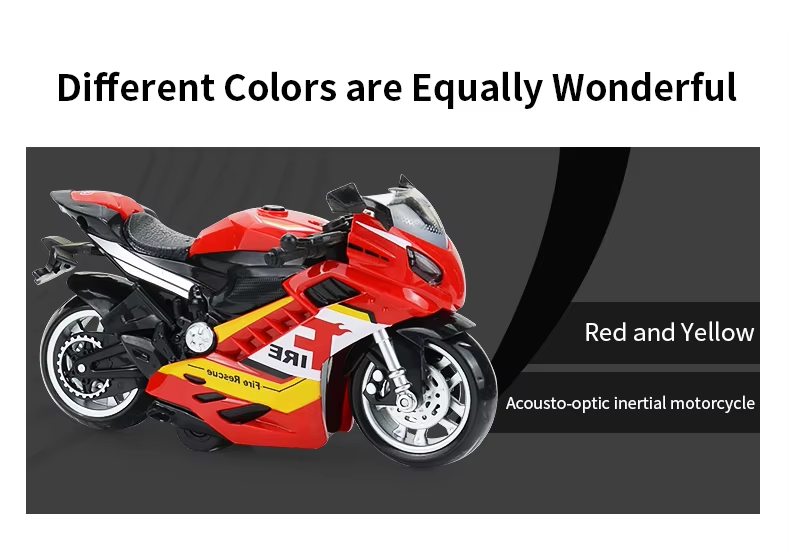 Toy Motorcycle - Press And Go Toy Car With Sound And Light Toy