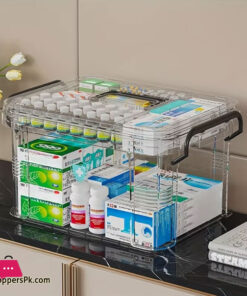Transparent Medicine Organizer Box for Home and Travel with Easy Access