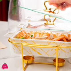 Triple Chafing Dish Buffet Set Ceramics Chafer With Marble Finish Chafer And Buffet Warmer 9Inch 13 Triple Chafing Dish Buffet Set Ceramics Chafer With Marble Finish Chafer And Buffet Warmer 9Inch