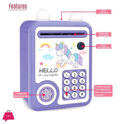 Unicorn Mini Atm Bank With Fingerprint Lock &Amp; Music