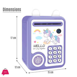 Unicorn Mini Atm Bank With Fingerprint Lock &Amp; Music