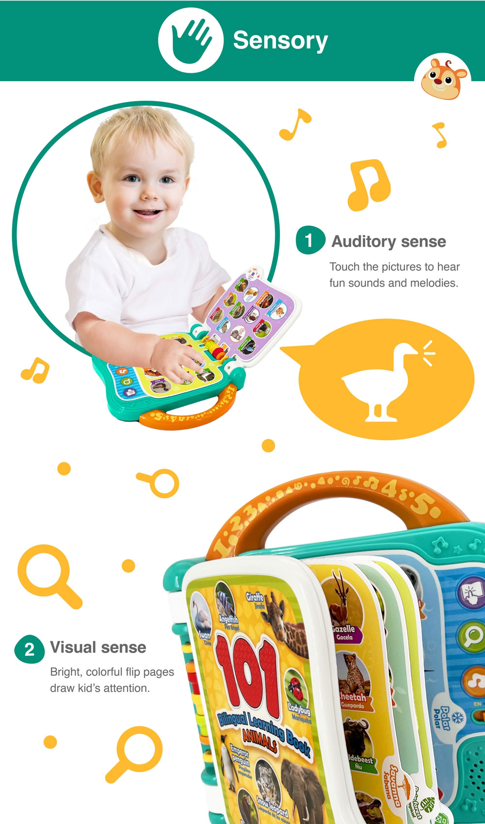 101 Bilingual Learning Book - Animals