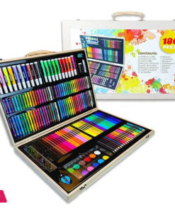 180 Pieces Art Painting Set High Quality Oil Pastels Drawing Wooden Box Art Kit for Girls and Boys