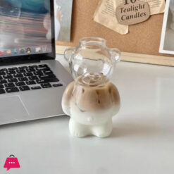 1Pc 320Ml Creative Cute Bear Coffee Mug With Straw