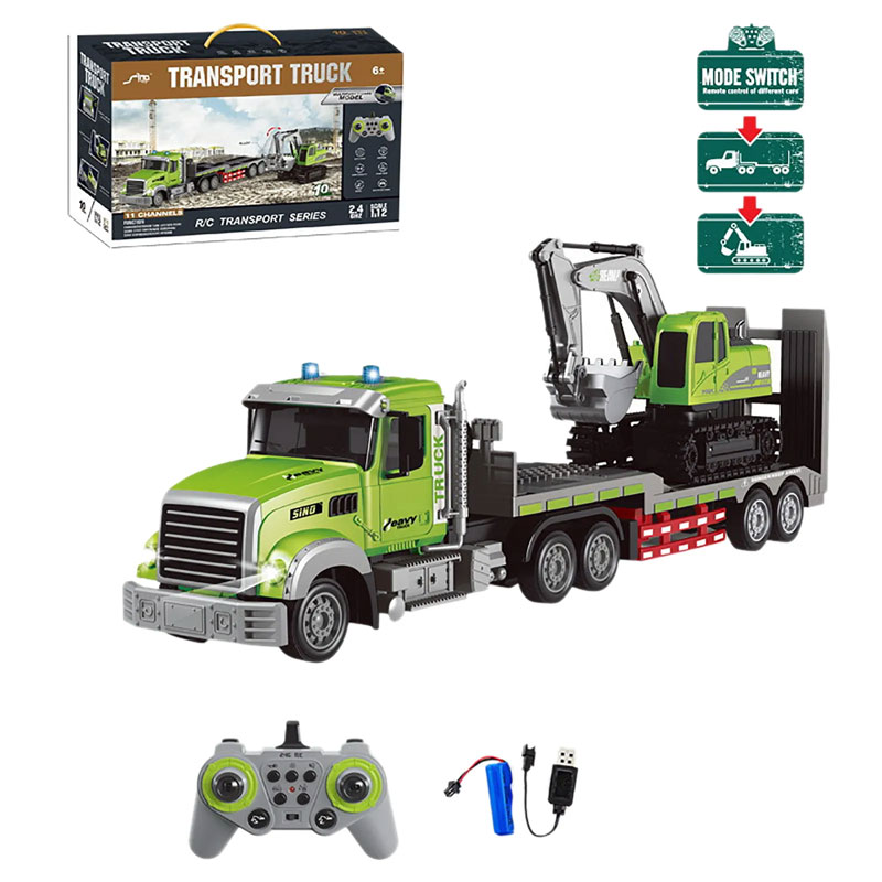 2 In 1 Semi-Trailer Transport Vehicles Excavator Set Remote Control Alloy Engineering Vehicle Model With Music Light For Kids Gifts2 In 1 Semi-Trailer Transport Vehicles Excavator Set Remote Control Alloy Engineering Vehicle Model With Music Light For Kids Gifts