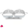 2 In1 Burner Dish Rectangle Food Warmer 3.6L