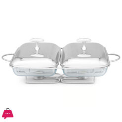 2 in1 Burner Dish Rectangle Food Warmer 3.6L