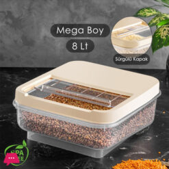 8 Ltr Sliding Lid Food Storage Box - Multibox Kitchen Organizer Turkey Made
