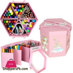 83Pcs Children Deluxe Art Drawing Acrylic Marker Dazzle Color Stick Washable Markers Oil Pastel Color Pencils Set For Kids Case Art And Craft Supplies Drawing And Painting Set