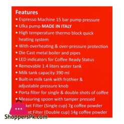 Alpina Espresso Coffee Machine Silverblack Sf 2812