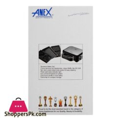 Anex Deluxe 3 In 1 Sandwich Maker 750W Black Silver Ag 2139