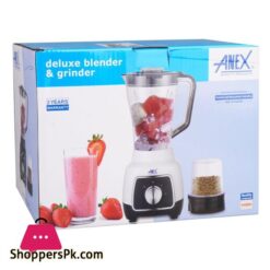 Anex Deluxe Blender Grinder 600W 1500Ml Jar White Ag 6134Ub