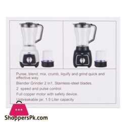 Anex Deluxe Blender Grinder 600W 1500Ml Jar White Ag 6134Ub