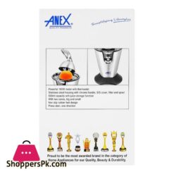 Anex Deluxe Citrus Juicer 160W 500Ml Capacity Ag 2158