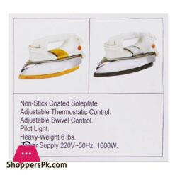 Anex Deluxe Dry Iron 1000W Grey Ag 1076B