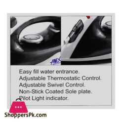Anex Deluxe Dry Iron 1000 1200W Grey White Ag 2077