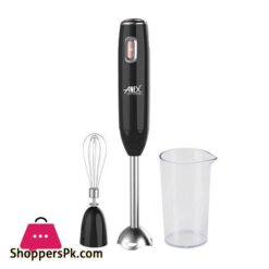 Anex Deluxe Hand Blender With Whisk 500ml Plastic Jar 300W Black AG 123