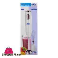Anex Deluxe Hand Blender With Whisk 500Ml Plastic Jar 300W Black Ag 123