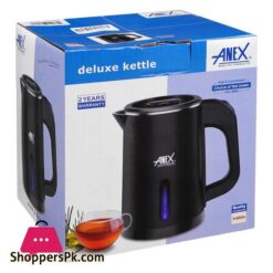 Anex Deluxe Kettle 1000W 800Ml Capacity Black Ag 4060