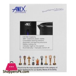 Anex Deluxe Kettle 1000W 800Ml Capacity Black Ag 4060