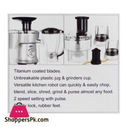 Anex Deluxe Kitchen Robot 450W Black Ag 3153