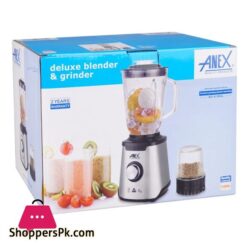 Anex Deluxe Stainless Steel Blender Grinder 600W 1500Ml Glass Jar Ag 6130Exgl