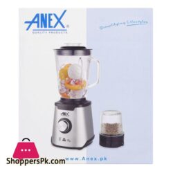 Anex Deluxe Stainless Steel Blender Grinder 600W 1500Ml Glass Jar Ag 6130Exgl