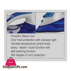 Anex Deluxe Steam Iron 2000 2400W White Ag 1028