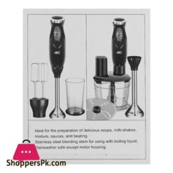 Anex Hand Blender Beater Chopper Black Ag 140