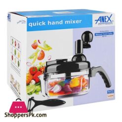 Anex Quick Hand Mixer With 10 Functions Manual Food Cutter Black Ag 10