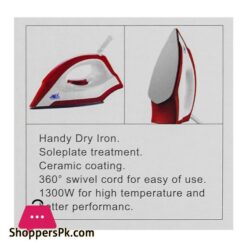 Anex Smart Dry Iron 1100 1300W Red White Ag 2074