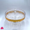 Clear Acrylic Round Dessert Serving Platter With Gold Belt 5 Compartments Lid