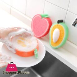 4Pcsset Creative Sponge Kitchen Accessories Fruit Shape Washing Dishes Sponge Cleaning Dish Remove Stains