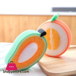 4Pcsset Creative Sponge Kitchen Accessories Fruit Shape Washing Dishes Sponge Cleaning Dish Remove Stains