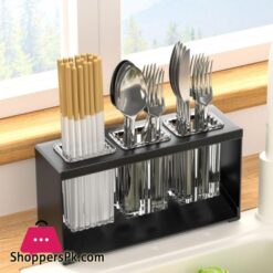 Cutlery Storage Container Kitchen Tool Rack With Separate Compartments