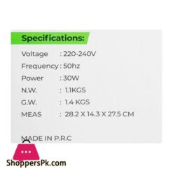 E Lite High Velocity Turbo Fan 3 Speeds Adjustable Tilt Quiet 30W 8 Inch Black Evf 08