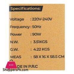 E Lite Velocity Fan 3 Speeds Adjustable Tilt 5 Blades 90W 20 Inch Black Evf 20